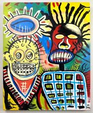 Pintura de acrílico sobre lienzo firmada y estampada de Jean-Michel Basquiat (hecha a mano) segunda mano  Embacar hacia Argentina