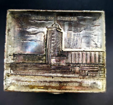 Caixa de bugigangas vintage 1933 Chicago Worlds Fair Hall Of Science metal em relevo comprar usado  Enviando para Brazil