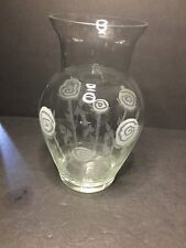 Vintage Art Glass Etched Flower Vase, used for sale  Shipping to South Africa