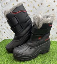 Campri Snow Boots Black Waterproof UK 5 Hook & Loop Straps Fleece Lined VGC for sale  Shipping to South Africa