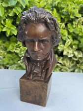 Usado, ¿Antiguo de colección? Escultura estatua busto de piedra de mármol de Ludwig Van Beethoven 22,5 cm segunda mano  Embacar hacia Argentina