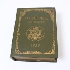 Caixa de livros de armazenamento secreto embrulhada em couro sintético guerra e paz Leo Tolstoy 8" x 10" comprar usado  Enviando para Brazil
