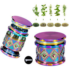 Herb Grinder Large 63mm 4 Part Metal Megnet Rainbow Tobacco Spice Grinder for sale  Shipping to South Africa