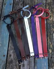 Real Leather Plain Bracelet Strap Choice of Colours & Width 10mm, 19mm Handmade, used for sale  Shipping to South Africa