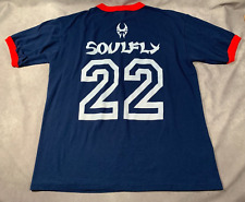 Camiseta de futebol SOULFLY #22 banda de metal rara campainha Augusta - vermelha azul GG comprar usado  Enviando para Brazil