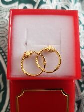 New solid 22ct gold  bali hoop earrings indian gold  for sale  BRADFORD