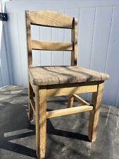Vintage Rustic Child / Kid Solid Oak Wood School Playroom Desk Chair, used for sale  Shipping to South Africa
