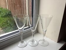 Vintage Set Of 3 Clear Glass Cut Stemmed Wine/Champagne/Martini/Cocktail Glasses for sale  Shipping to South Africa