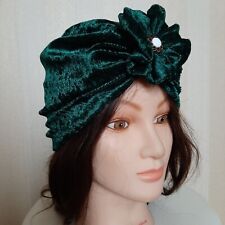 Green velour turban for sale  LONDON