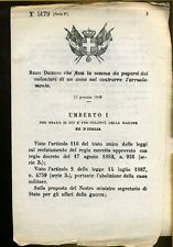 1888 regio decreto usato  Zeccone