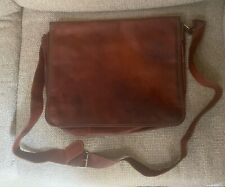 Carbon2Cobalt Brown Distressed Leather Briefcase Messenger Crossbody Bag, used for sale  Shipping to South Africa