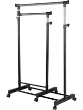 Used, Clothes Rail with Lower Swing Out Rail Hanger Hanging Stand Cloth Rail - Black for sale  Shipping to South Africa