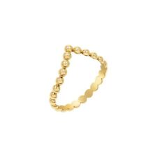 Wishbone Band Ring in Solid 9k Gold Beaded Band Stackable Everyday Ring for Her for sale  Shipping to South Africa