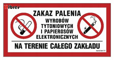 Zakaz palenia papierosów na terenie calego zakładu   na sprzedaż  PL