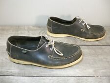 Paraboot Men’s Black Leather Oxfords Deck Lace Up Shoes Moccasins 7.5 UK 8.5 US for sale  Shipping to South Africa