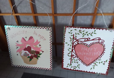 DOIS Valentine MDF? Placas 6" cesta suspensa quadrada urso e motivos de placa glitter comprar usado  Enviando para Brazil