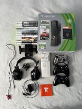 Microsoft Xbox 360 Slim 250 GB Bundle Lot Console Games Controllers Headset, used for sale  Shipping to South Africa