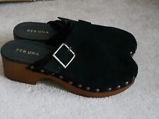 Marks & Spencer -Per Una -Black Suede Clogs Sandals -Size UK 6 for sale  Shipping to South Africa