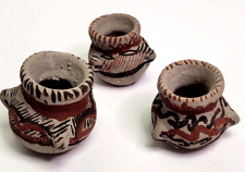 Folk Art - 3 Miniature Clay Pots Chiapas Mexico Primitive (15) for sale  Shipping to South Africa