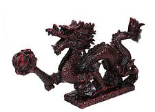 Feng Shui 9" Oriental Dragon Play con bola de palo de rosa estatua roja oficina decoración del hogar, usado segunda mano  Embacar hacia Argentina