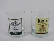 Pair of Rocks/Whiskey/Lowball/Short Tumbler Glasses-Laphroaig/Teacher’s Brands for sale  Shipping to South Africa