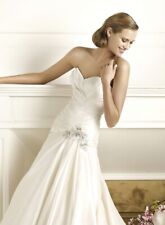 Used, Pronovias Dorothy Size 14 Sweetheart A line Chapel Train Ivory Off White Lovely for sale  Shipping to South Africa