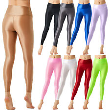 Womens High Stretch Shiny Tights Pilates Sports Fitness Glossy Opaque Pantyhose for sale  Shipping to South Africa