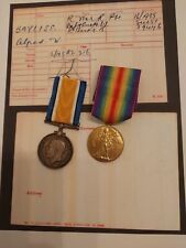 Ww1 medal pair. for sale  UK