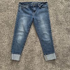 Jeans feminino Gap 10/30R azul punho reto jeans cintura média lavagem elástica comprar usado  Enviando para Brazil