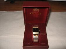 Vintage Relógio Diamante Oriente Rosto Preto Acabamento Dourado Pulseira Flexível de Aço Inoxidável comprar usado  Enviando para Brazil