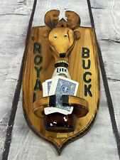 rustic hand made royal buck wall plack bar and man cave decor 13'' x 6.5'', used for sale  Shipping to South Africa