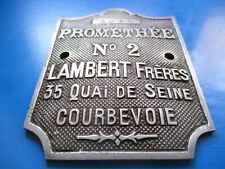 Plaque En Fonte-Alu  LAMBERT Frères & Cie fabricants de chauffe bains Année 1920 comprar usado  Enviando para Brazil