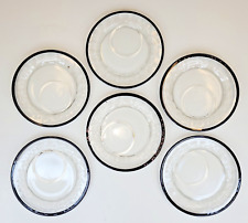 Conjunto de 6 pratos de chá moldados cortados pratos para servir molho lanche - transparente com borda preta comprar usado  Enviando para Brazil