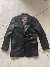 Blazer masculino excelente couro preto vintage casaco esportivo tamanho 40L 40 de altura, usado comprar usado  Enviando para Brazil