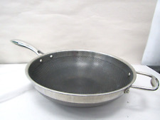 Panela de aço inoxidável antiaderente para forno HexClad híbrida 12" frigideira wok comprar usado  Enviando para Brazil