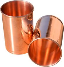 Pure Copper Tumbler Set of 2 Copper Water Drinking Glass Copper Cup Hold 250ml for sale  Shipping to South Africa