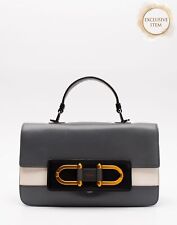RRP€252 FURLA Bellaria Leather Satchel Bag Logo Buckle Top Handle Push Lock for sale  Shipping to South Africa