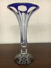 Vase doublé bleu d'occasion  Baccarat