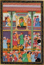 Mughal Empire Miniature Painting Hand Painted Moghul Dara Shikoh Padshahnama Art, used for sale  Shipping to Canada
