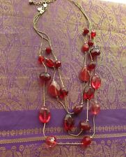 Red acrylic necklace for sale  UK