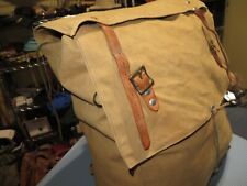 CIRCA 1950 SUN TENT LUEBBERT COMPANY KNAPSACK CANVAS LEATHER BSA, used for sale  Shipping to South Africa