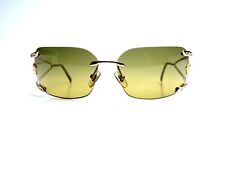 Versace Gold Metal Rectangular Wrap Green Lens Crystal Sunglass Italy 66 13 140 for sale  Shipping to South Africa