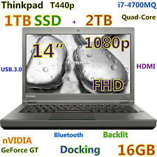 3D-Design Thinkpad T440p i7-Quad (1TB SSD + 2TB) 16GB 14" nVIDIA Backlit Docking for sale  Shipping to South Africa