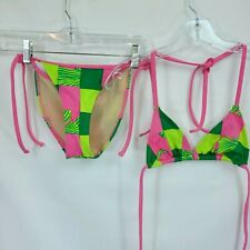Maiô biquíni LILLY PULITZER tamanho 0 cordas patchwork rosa verde forrado comprar usado  Enviando para Brazil