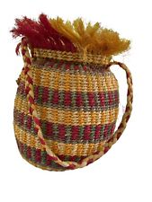 Bolso con cubo tejido cesta de sisal tapa boho mercado hippie africano segunda mano  Embacar hacia Argentina