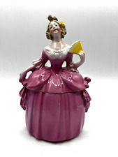 Estatueta vintage Madame Pompadour boneca cômoda rosa caixa de bugigangas-Alemanha 8" comprar usado  Enviando para Brazil