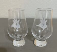 The Glencairn Glass Crystal Whiskey Glass With Etched Billy Goat Head Set of 2, used for sale  Shipping to South Africa