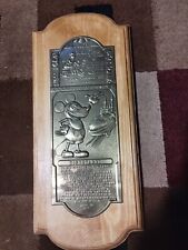 DISNEYLAND 1955 BRASS DOOR PUSH PLATE ON STAINED BACKGROUND OPENING DAY DISNEY for sale  Shipping to South Africa