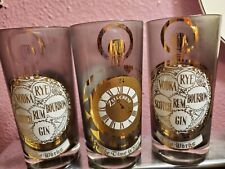 Conjunto de 3 Copos Bar Vodka Rye Bourbon Scotch Rum Zell Crest The Works Man Cave Antigo, usado comprar usado  Enviando para Brazil