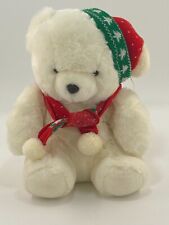 Usado, Urso de pelúcia Windsor Toys Inc. Natal branco 15" bicho de pelúcia com chapéu comprar usado  Enviando para Brazil